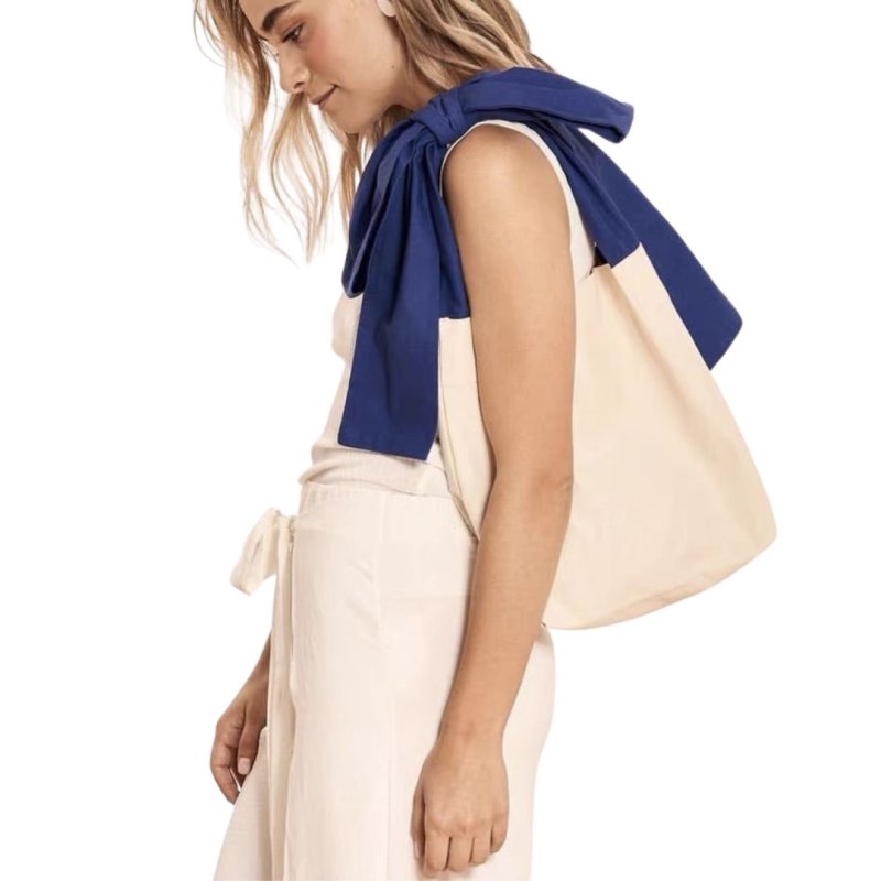 画像2: Spanish PAPIROGA girly large capacity extra large ribbon canvas Tote Shoulder Bag  ガーリーラージリボンキャンバス トートショルダーバッグ (2)