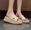 画像8:  Espadrille H Leather platform  sandal slippers　エスパドリーユHレザープラットフォームサンダルスリッパ (8)