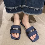 画像4: Denim flat sandals with metal fittings slippers　デニムフラットメタル付きサンダルスリッパ (4)