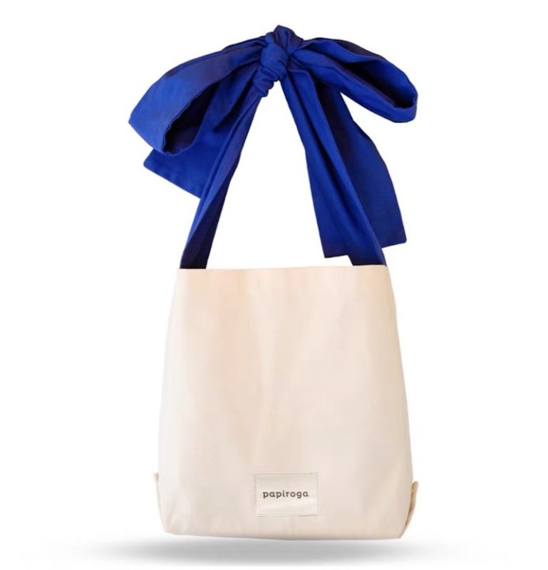 画像13: Spanish PAPIROGA girly large capacity extra large ribbon canvas Tote Shoulder Bag  ガーリーラージリボンキャンバス トートショルダーバッグ (13)