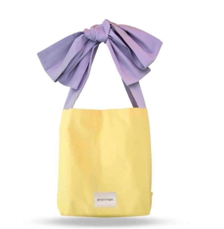 画像15: Spanish PAPIROGA girly large capacity extra large ribbon canvas Tote Shoulder Bag  ガーリーラージリボンキャンバス トートショルダーバッグ (15)