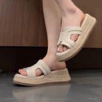画像9:  Espadrille H Leather platform  sandal slippers　エスパドリーユHレザープラットフォームサンダルスリッパ (9)