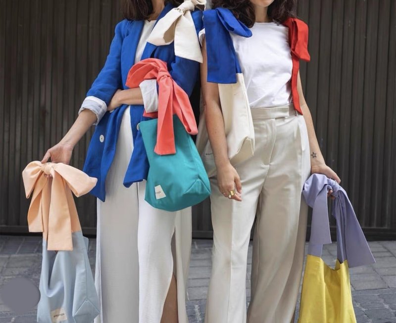 画像12: Spanish PAPIROGA girly large capacity extra large ribbon canvas Tote Shoulder Bag  ガーリーラージリボンキャンバス トートショルダーバッグ (12)