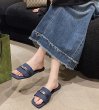 画像3: Denim flat sandals with metal fittings slippers　デニムフラットメタル付きサンダルスリッパ (3)