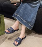 画像3: Denim flat sandals with metal fittings slippers　デニムフラットメタル付きサンダルスリッパ (3)