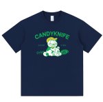 画像1: unisex Garfield x Bear Print Short Sleeve T-Shirt  　ガーフィールド×ベアプリント半袖ラウンドネック Tシャツ ユニセックス 男女兼用 (1)