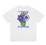 画像5: unisex Smile Flower Print Short Sleeve T-Shirt  　スマイルフラワープリント半袖ラウンドネック Tシャツ ユニセックス 男女兼用 (5)
