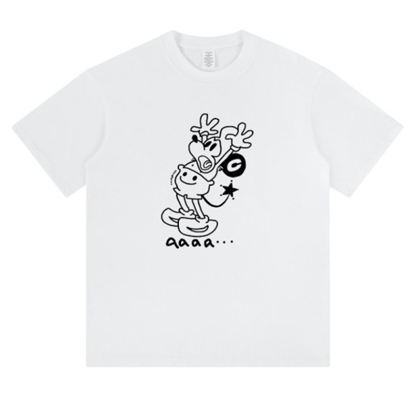 画像1: unisex Surprised Mickey Mouse Print Short Sleeve T-Shirt  　サプライズミッキーマウスプリント半袖ラウンドネック Tシャツ ユニセックス 男女兼用 (1)