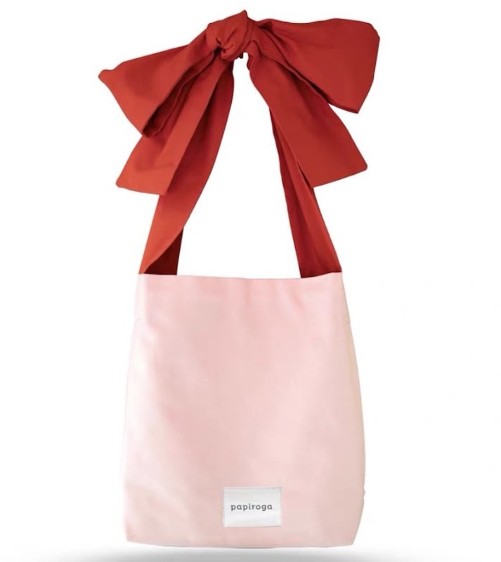 画像16: Spanish PAPIROGA girly large capacity extra large ribbon canvas Tote Shoulder Bag  ガーリーラージリボンキャンバス トートショルダーバッグ (16)