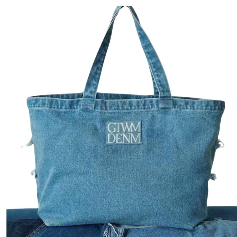 画像2: Unisex Gentlewoman Denim Fringe Tote Shoulder Bag  ユニセックスGentlewomanデニムフリンジトートショルダーバッグ (2)