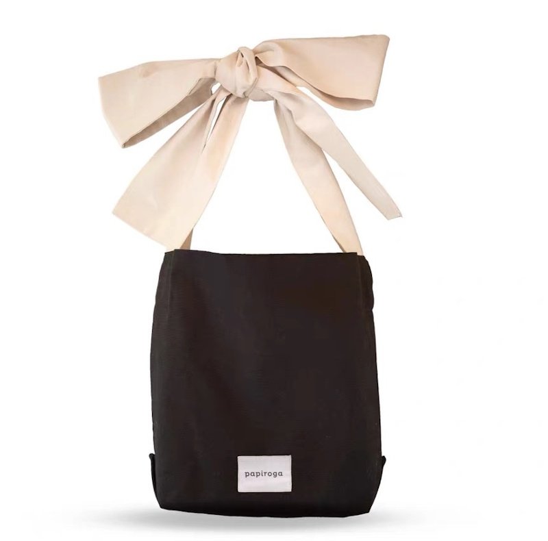 画像14: Spanish PAPIROGA girly large capacity extra large ribbon canvas Tote Shoulder Bag  ガーリーラージリボンキャンバス トートショルダーバッグ (14)