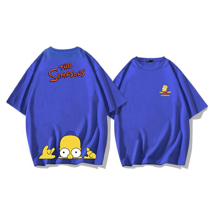 画像7: unisex The Simpsons Drop Shoulder Double Sided Print T-Shirt  　シンプソンズドロップショルダー両面プリント半袖ラウンドネック Tシャツ ユニセックス 男女兼用 (7)