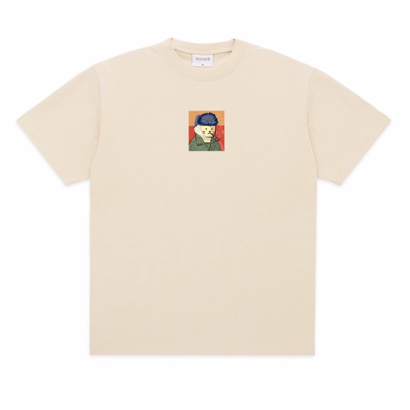 画像4: unisex Impersonation Cat Gogh Print Short Sleeve T-Shirt   なりすましキャットゴッホプリント半袖ラウンドネック Tシャツ ユニセックス 男女兼用 (4)