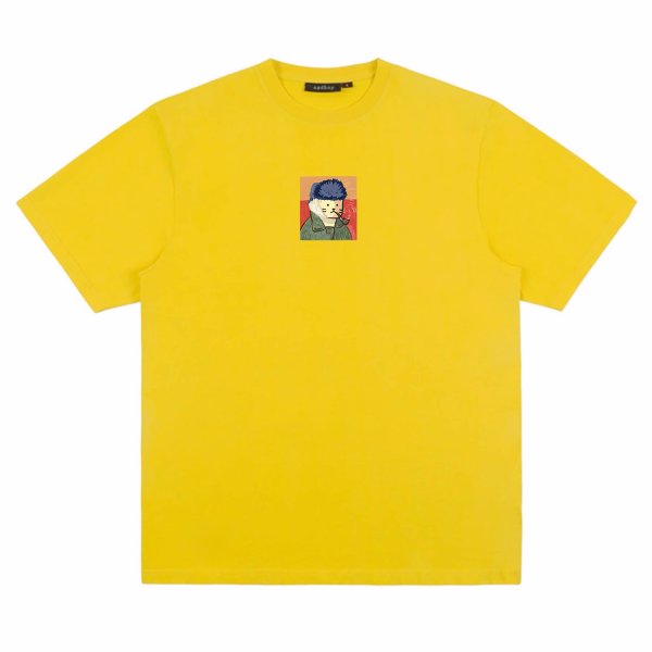 画像1: unisex Impersonation Cat Gogh Print Short Sleeve T-Shirt  　なりすましキャットゴッホプリント半袖ラウンドネック Tシャツ ユニセックス 男女兼用 (1)