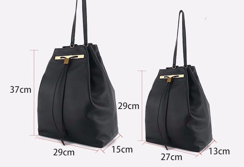 画像7: Leather Drawstring Backpack Tote Shoulder Bag 　レザー巾着バックパックリュックトートショルダーバッグ (7)