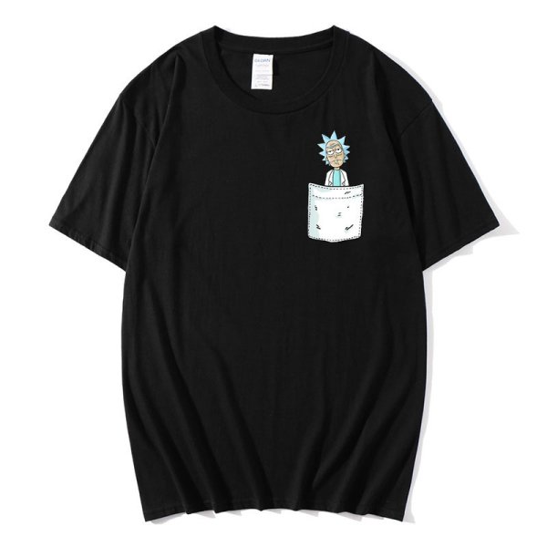 画像1: unisex Pocket Rick & Morty Points  Short Sleeve T-Shirt  　ポケットリック＆モーティポイントプリント半袖ラウンドネック Tシャツ ユニセックス 男女兼用 (1)