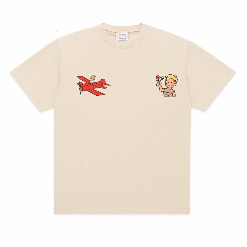 画像1: unisex Fairy Tail Town Little Prince Joint Print Short Sleeve T-Shirt  　フェアリーテイルタウン リトルプリンス ジョイントプリント半袖ラウンドネック Tシャツ ユニセックス 男女兼用 (1)