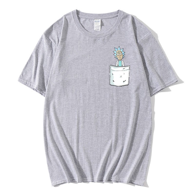 画像13: unisex Pocket Rick & Morty Points  Short Sleeve T-Shirt  　ポケットリック＆モーティポイントプリント半袖ラウンドネック Tシャツ ユニセックス 男女兼用 (13)