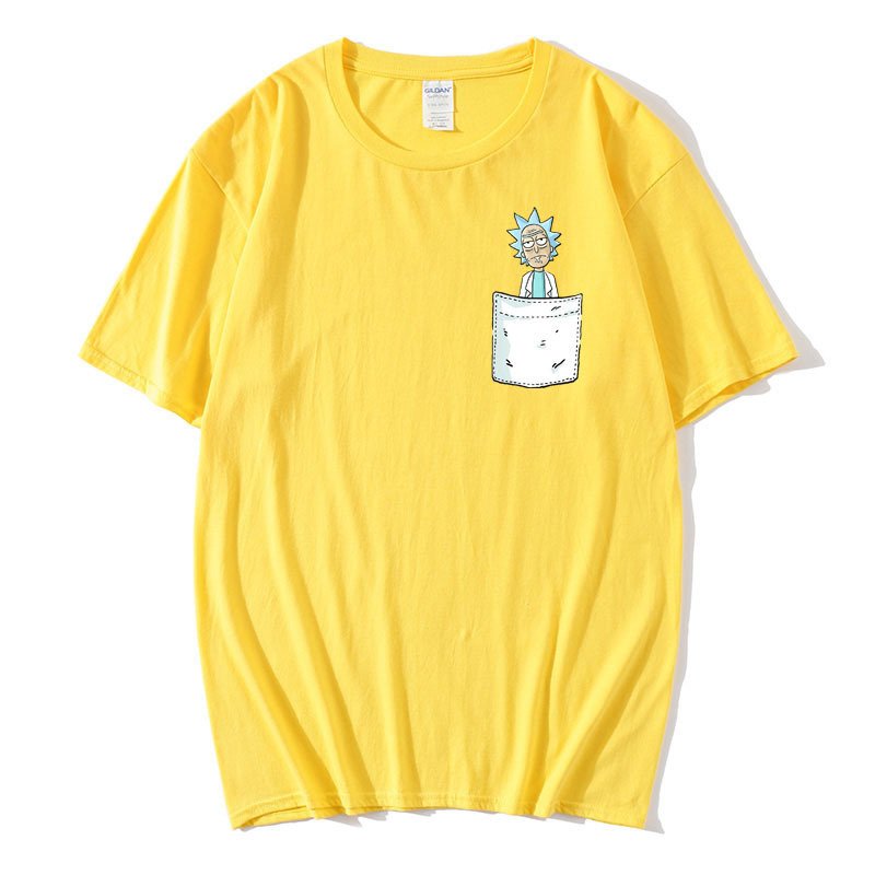 画像15: unisex Pocket Rick & Morty Points  Short Sleeve T-Shirt  　ポケットリック＆モーティポイントプリント半袖ラウンドネック Tシャツ ユニセックス 男女兼用 (15)