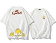 画像1: unisex The Simpsons Drop Shoulder Double Sided Print T-Shirt  　シンプソンズドロップショルダー両面プリント半袖ラウンドネック Tシャツ ユニセックス 男女兼用 (1)
