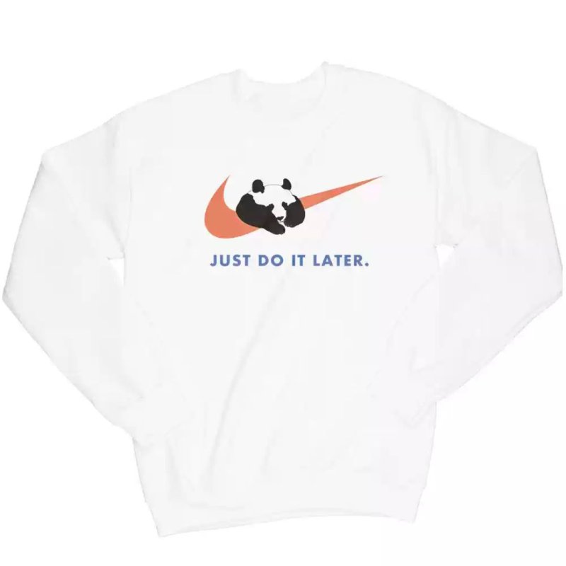 画像2: Panda Just do it later Logo sweatshirt sweat パンダ ジャスト ドゥ イット レーター スウェット トレーナー (2)