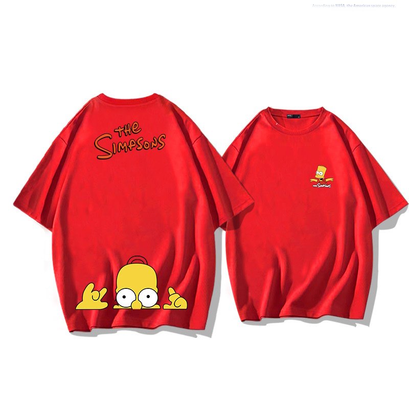 画像3: unisex The Simpsons Drop Shoulder Double Sided Print T-Shirt  　シンプソンズドロップショルダー両面プリント半袖ラウンドネック Tシャツ ユニセックス 男女兼用 (3)