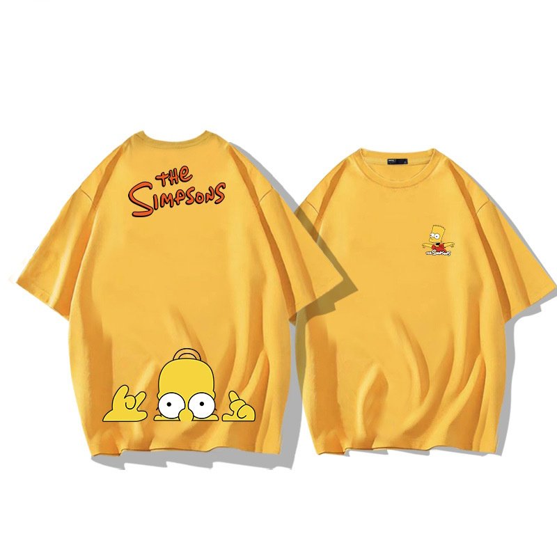 画像8: unisex The Simpsons Drop Shoulder Double Sided Print T-Shirt  　シンプソンズドロップショルダー両面プリント半袖ラウンドネック Tシャツ ユニセックス 男女兼用 (8)
