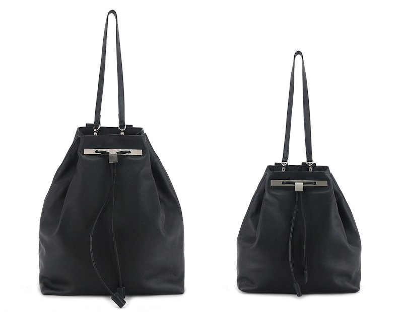 画像1: Leather Drawstring Backpack Tote Shoulder Bag 　レザー巾着バックパックリュックトートショルダーバッグ (1)