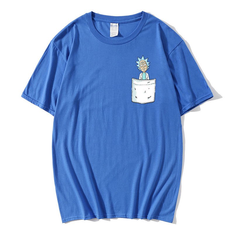画像5: unisex Pocket Rick & Morty Points  Short Sleeve T-Shirt  　ポケットリック＆モーティポイントプリント半袖ラウンドネック Tシャツ ユニセックス 男女兼用 (5)