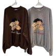 画像1: Oversized Vintage Betty Boop Sweet Dream Joint Sweat 韓国 ヴィンテージ風 ベティ ベティブープ ベティちゃん オーバーサイズ スウェットトレーナー (1)