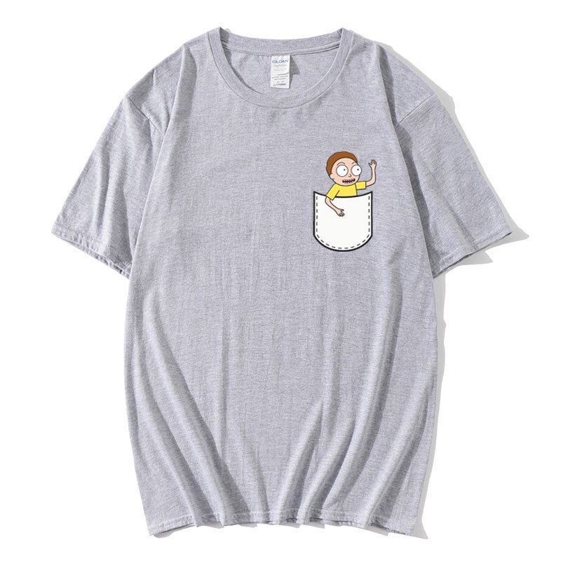 画像14: unisex Pocket Rick & Morty Points  Short Sleeve T-Shirt  　ポケットリック＆モーティポイントプリント半袖ラウンドネック Tシャツ ユニセックス 男女兼用 (14)