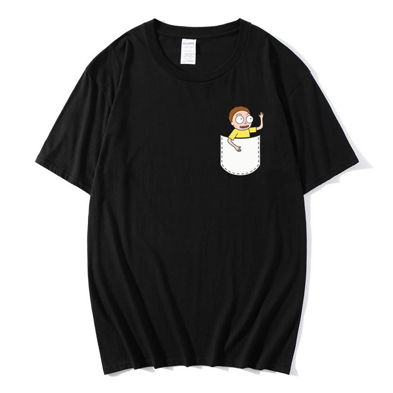 画像2: unisex Pocket Rick & Morty Points  Short Sleeve T-Shirt  　ポケットリック＆モーティポイントプリント半袖ラウンドネック Tシャツ ユニセックス 男女兼用 (2)