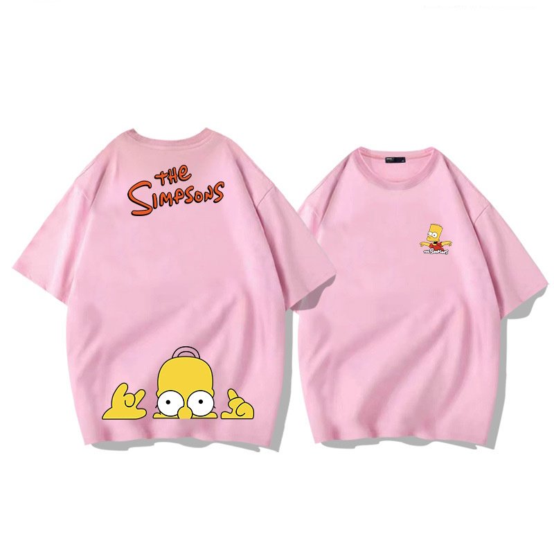 画像9: unisex The Simpsons Drop Shoulder Double Sided Print T-Shirt  　シンプソンズドロップショルダー両面プリント半袖ラウンドネック Tシャツ ユニセックス 男女兼用 (9)