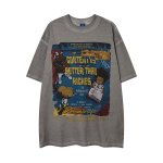 画像2: unisex Vintage style hip hop character print Short Sleeve T-Shirt  　ビンテージスタイルヒップホップキャラクタープリント半袖ラウンドネック Tシャツ ユニセックス 男女兼用 (2)