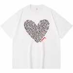画像1: unisex Keith Haring Hart Print Short Sleeve T-Shirt  　Keith Haringキース・ヘリングハートプリント半袖ラウンドネック Tシャツ ユニセックス 男女兼用 (1)