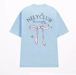 画像2: unisex ribbon Print Short Sleeve T-Shirt  　リボンプリント半袖ラウンドネック Tシャツ ユニセックス 男女兼用 (2)