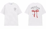 画像1: unisex ribbon Print Short Sleeve T-Shirt  　リボンプリント半袖ラウンドネック Tシャツ ユニセックス 男女兼用 (1)