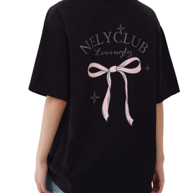画像8: unisex ribbon Print Short Sleeve T-Shirt  　リボンプリント半袖ラウンドネック Tシャツ ユニセックス 男女兼用 (8)