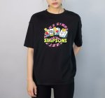 画像5: unisex The Simpsons Bart Simpson Mahjong Pie  Print Short Sleeve T-Shirt  　ザ・シンプソンズバートシンプソン麻雀パイプリント半袖ラウンドネック Tシャツ ユニセックス 男女兼用 (5)