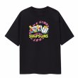 画像2: unisex The Simpsons Bart Simpson Mahjong Pie  Print Short Sleeve T-Shirt  　ザ・シンプソンズバートシンプソン麻雀パイプリント半袖ラウンドネック Tシャツ ユニセックス 男女兼用 (2)