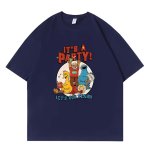 画像1: unisex sesame street IT'S A PARTY!Print Short Sleeve T-Shirt  　セサミストリート IT'S A PARTY!プリント半袖ラウンドネック Tシャツ ユニセックス 男女兼用 (1)