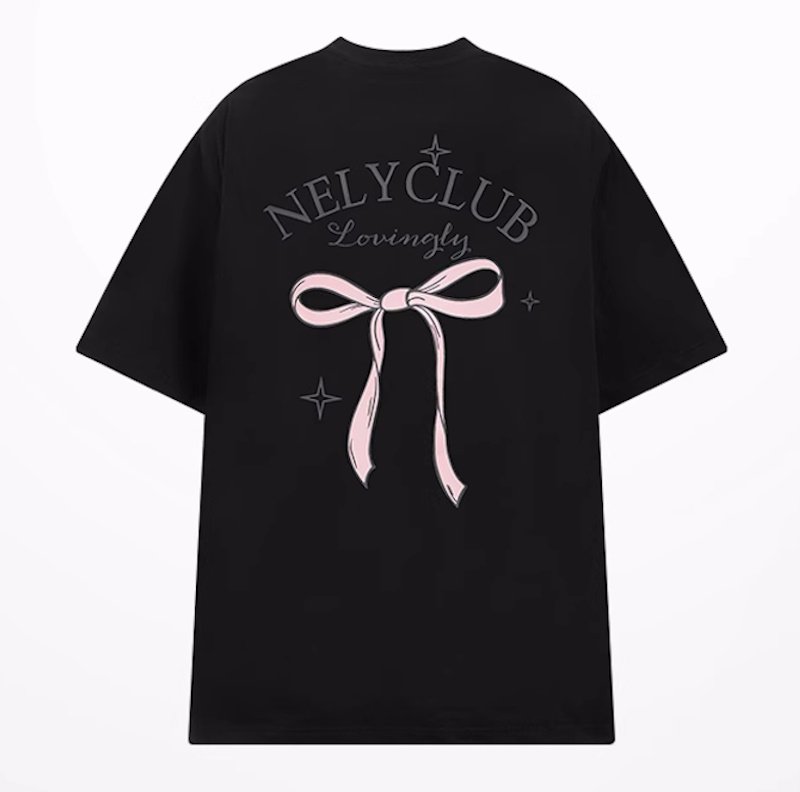 画像5: unisex ribbon Print Short Sleeve T-Shirt  　リボンプリント半袖ラウンドネック Tシャツ ユニセックス 男女兼用 (5)