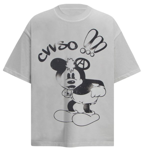 画像1: unisex Retro Vintage Style Mickey Mouse Print Short Sleeve T-Shirt  　レトロヴィンテージスタイルミッキーマウスプリント半袖ラウンドネック Tシャツ ユニセックス 男女兼用 (1)