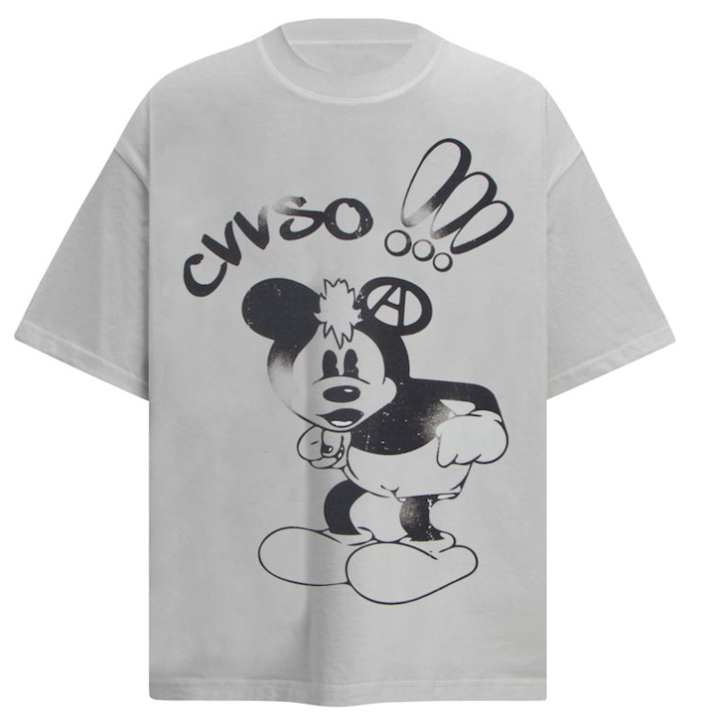 画像1: unisex Retro Vintage Style Mickey Mouse Print Short Sleeve T-Shirt  　レトロヴィンテージスタイルミッキーマウスプリント半袖ラウンドネック Tシャツ ユニセックス 男女兼用 (1)