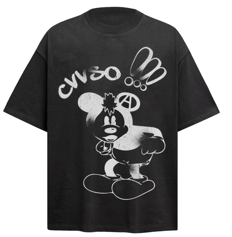 画像2: unisex Retro Vintage Style Mickey Mouse Print Short Sleeve T-Shirt   レトロヴィンテージスタイルミッキーマウスプリント半袖ラウンドネック Tシャツ ユニセックス 男女兼用 (2)