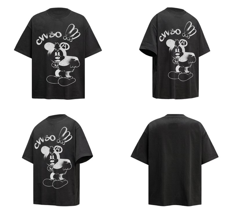 画像5: unisex Retro Vintage Style Mickey Mouse Print Short Sleeve T-Shirt   レトロヴィンテージスタイルミッキーマウスプリント半袖ラウンドネック Tシャツ ユニセックス 男女兼用 (5)