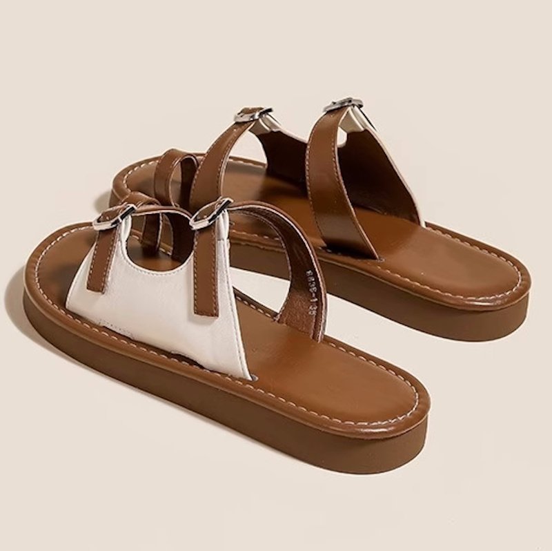 画像4: Roman Open Toe Flat Sandals Sandals slippers　ローマンオープントゥフラットサンダルスリッパ (4)