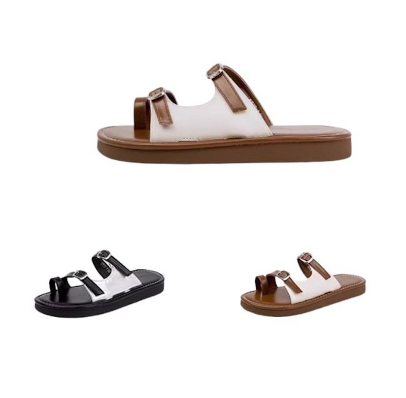 画像3: Roman Open Toe Flat Sandals Sandals slippers　ローマンオープントゥフラットサンダルスリッパ (3)