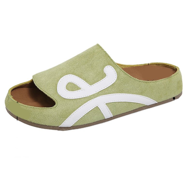 画像4: Baotou Leather Retro Frost Cross  Half Sandal Slippers　バオトゥレザープラットフォーム厚底レトロフロストクロスサンダルスリッパ (4)