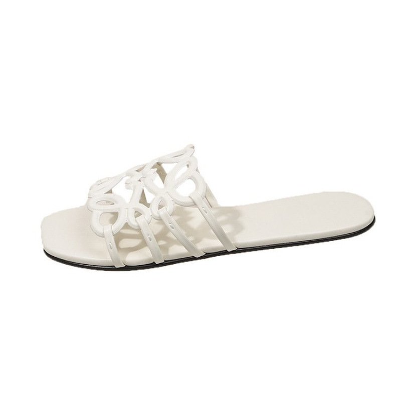 画像2: Flat Leather Pattern Sandal Slippers　フラットレザー模様サンダルスリッパ (2)